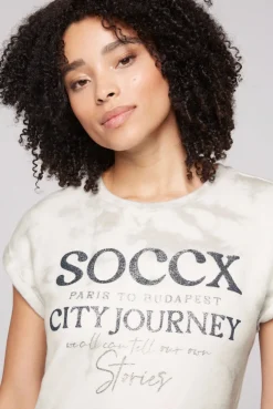 CAMP DAVID & SOCCX Flauschstrick-Shirt mit Glitter Logo ivory Fashion