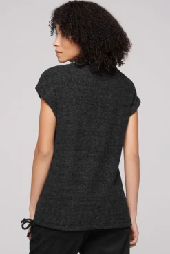 CAMP DAVID & SOCCX Flauschstrick-Shirt mit Glitter Logo black Sale