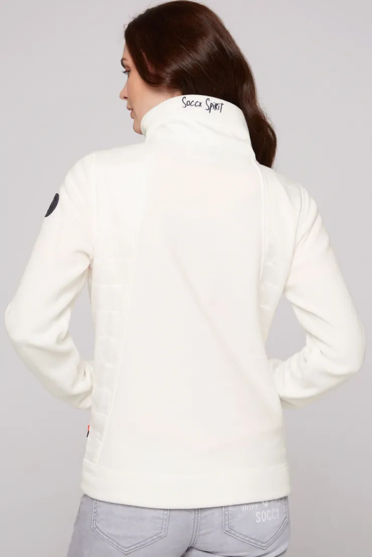 CAMP DAVID & SOCCX Fleecejacke mit tonigen Stepp-Details ivory Cheap