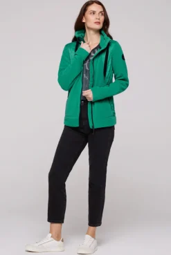 CAMP DAVID & SOCCX Fleecejacke mit tonigen Stepp-Details bottle green bottlegreen Best Sale