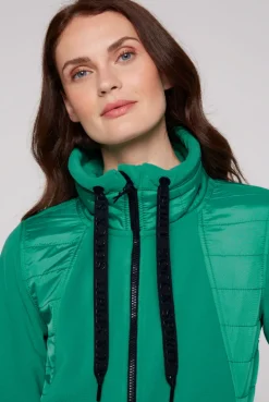 CAMP DAVID & SOCCX Fleecejacke mit tonigen Stepp-Details bottle green bottlegreen Best Sale