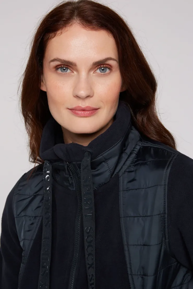 CAMP DAVID & SOCCX Fleecejacke mit tonigen Stepp-Details blue navy bluenavy Store