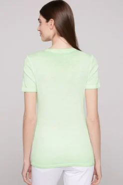CAMP DAVID & SOCCX Geripptes T-Shirt mit Artwork light green lightgreen Cheap