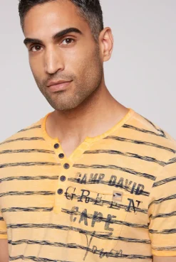 CAMP DAVID & SOCCX Gestreiftes Henley-Shirt mit Brusttasche sunrise orange sunriseorange Shop