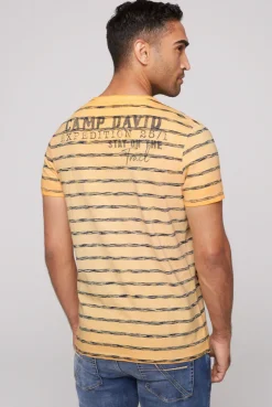 CAMP DAVID & SOCCX Gestreiftes Henley-Shirt mit Brusttasche sunrise orange sunriseorange Shop