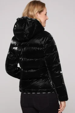 CAMP DAVID & SOCCX Glänzende Steppjacke mit Samt-Optik black Flash Sale