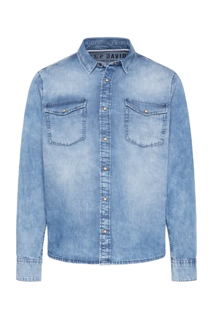 CAMP DAVID & SOCCX Hemd aus Denim Regular Fit light blue bleached lightbluebleached Fashion