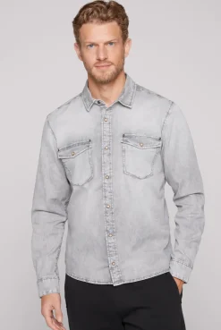 CAMP DAVID & SOCCX Hemd aus Denim Regular Fit light grey bleached lightgreybleached Cheap