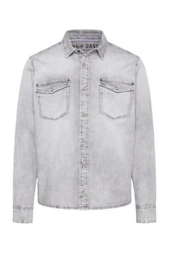 CAMP DAVID & SOCCX Hemd aus Denim Regular Fit light grey bleached lightgreybleached Best Sale