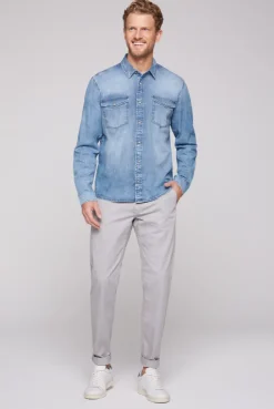 CAMP DAVID & SOCCX Hemd aus Denim Regular Fit light blue bleached lightbluebleached Outlet
