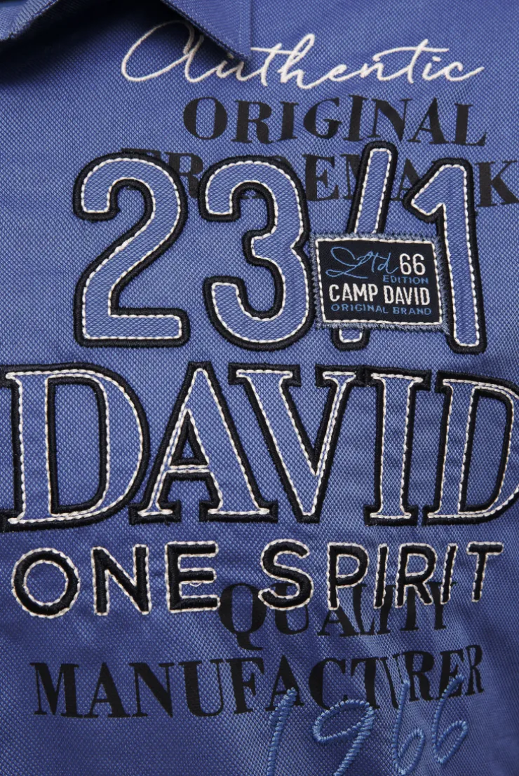 CAMP DAVID & SOCCX Hemd mit Dobby-Struktur und Artworks denim blue | L denimblue Sale