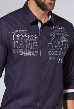 CAMP DAVID & SOCCX Hemd mit Dobby-Struktur und Artworks blue navy bluenavy Best