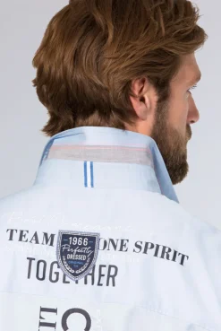 CAMP DAVID & SOCCX Hemd mit Webstruktur und Artworks, Regular Fit light blue lightblue Store