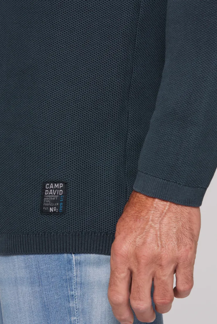 CAMP DAVID & SOCCX Henley-Pullover Stone Washed blue navy bluenavy Sale