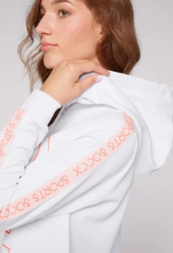 CAMP DAVID & SOCCX Hoodie aus Interlock mit Artwork und Tapes opticwhite Flash Sale