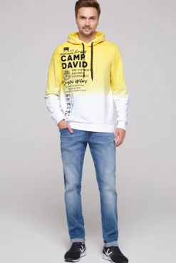 CAMP DAVID & SOCCX Hoodie Dip Dye mit Artworks light lime lightlime Flash Sale