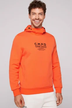 CAMP DAVID & SOCCX Hoodie im Materialmix mit Artwork und Rückentasche signal orange signalorange Best