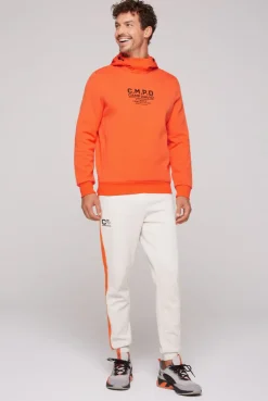CAMP DAVID & SOCCX Hoodie im Materialmix mit Artwork und Rückentasche signal orange signalorange Discount