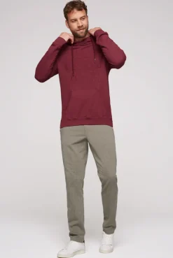 CAMP DAVID & SOCCX Hoodie mit tonigem Logo Artwork burgundy New