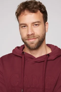 CAMP DAVID & SOCCX Hoodie mit tonigem Logo Artwork burgundy New