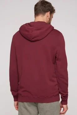 CAMP DAVID & SOCCX Hoodie mit tonigem Logo Artwork burgundy New