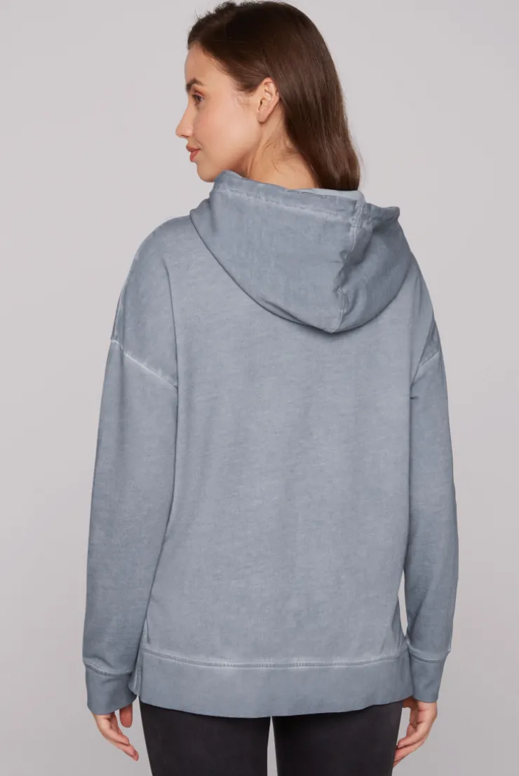 CAMP DAVID & SOCCX Hoodie Oil Dyed mit Artwork cold grey coldgrey Sale