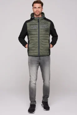 CAMP DAVID & SOCCX 2-in-1  Softshelljacke mit abtrennbaren Ärmeln forest khaki / black Flash Sale