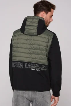 CAMP DAVID & SOCCX 2-in-1  Softshelljacke mit abtrennbaren Ärmeln forest khaki / black Flash Sale