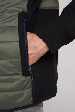 CAMP DAVID & SOCCX 2-in-1  Softshelljacke mit abtrennbaren Ärmeln forest khaki / black Flash Sale