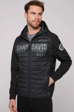 CAMP DAVID & SOCCX 2-in-1 Softshelljacke mit abtrennbaren Ärmeln / black Clearance