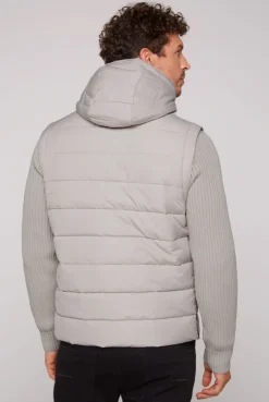 CAMP DAVID & SOCCX 2-in-1 Steppweste mit abtrennbaren Ärmeln light grey lightgrey Discount