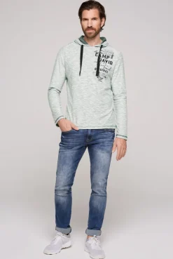 CAMP DAVID & SOCCX Kapuzenshirt mit Brusttasche und Logo Print teal Hot