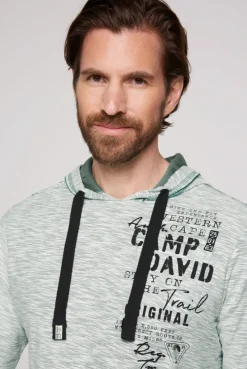 CAMP DAVID & SOCCX Kapuzenshirt mit Brusttasche und Logo Print teal Hot