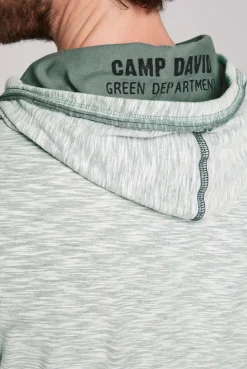 CAMP DAVID & SOCCX Kapuzenshirt mit Brusttasche und Logo Print teal Hot