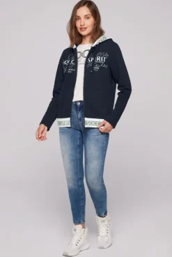 CAMP DAVID & SOCCX Kapuzensweatjacke mit Intarsia-Logo-Details blue navy bluenavy Hot