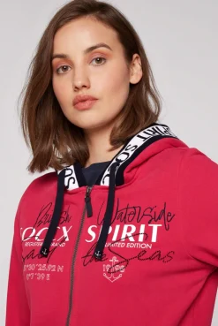 CAMP DAVID & SOCCX Kapuzensweatjacke mit Intarsia-Logo-Details clear red clearred Best Sale