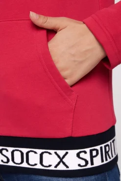 CAMP DAVID & SOCCX Kapuzensweatjacke mit Intarsia-Logo-Details clear red clearred Best Sale