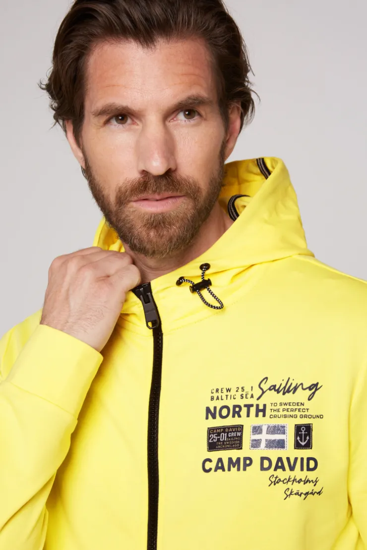 CAMP DAVID & SOCCX Kapuzensweatjacke mit Label-Applikationen light lime lightlime Best Sale