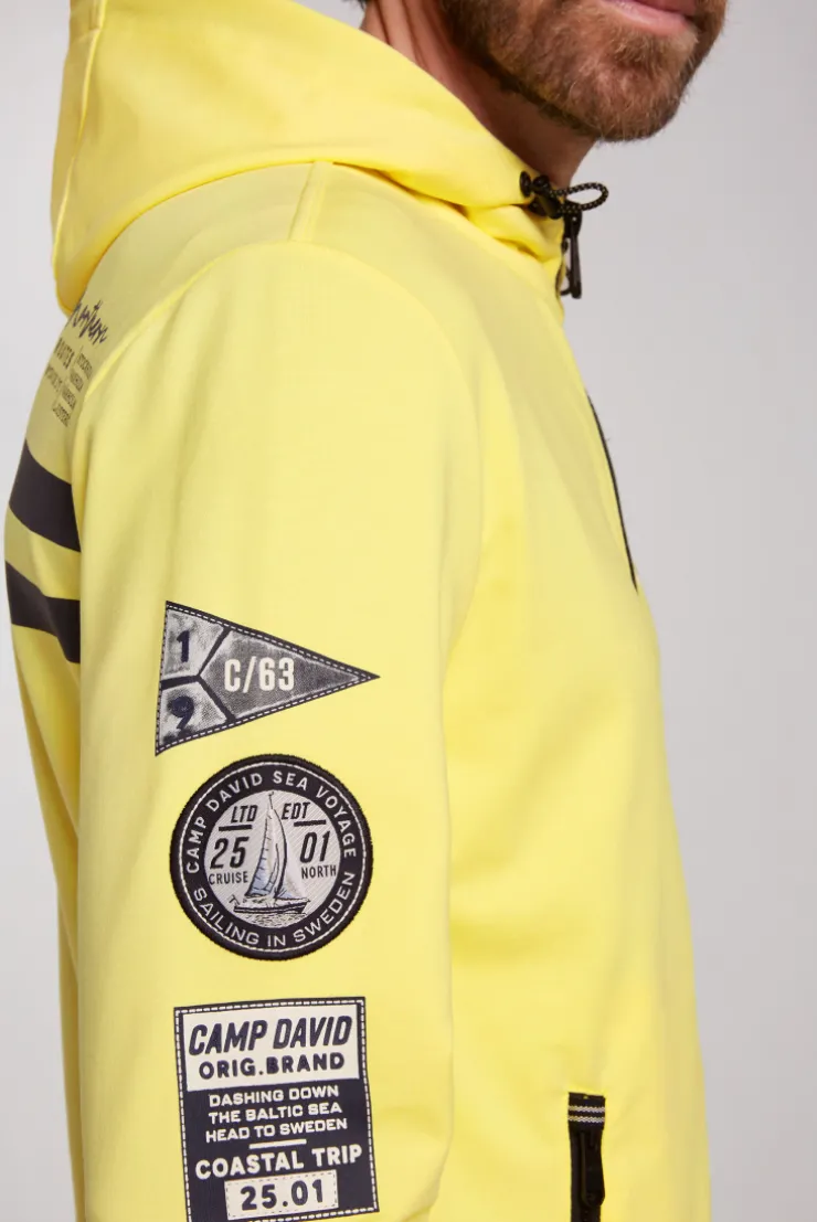 CAMP DAVID & SOCCX Kapuzensweatjacke mit Label-Applikationen light lime lightlime Best Sale