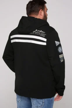 CAMP DAVID & SOCCX Kapuzensweatjacke mit Label-Applikationen black Outlet