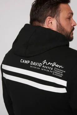 CAMP DAVID & SOCCX Kapuzensweatjacke mit Label-Applikationen black Outlet