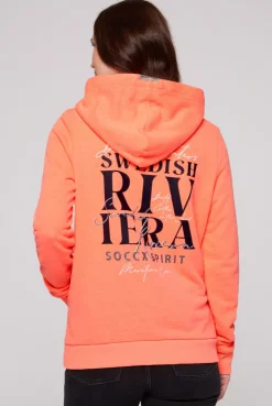 CAMP DAVID & SOCCX Kapuzensweatjacke mit Rückenprint neon orange neonorange Discount