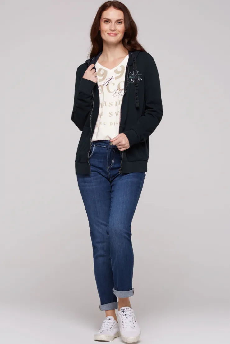 CAMP DAVID & SOCCX Kapuzensweatjacke mit Rückenprint blue navy bluenavy Clearance