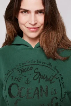 CAMP DAVID & SOCCX Kapuzensweatshirt Dip Dye mit Print dark green darkgreen Clearance