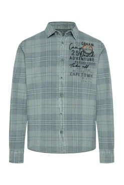 CAMP DAVID & SOCCX Karohemd mit Label-Applikationen teal Discount