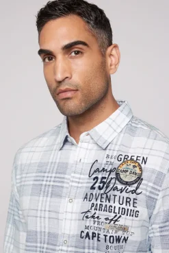 CAMP DAVID & SOCCX Karohemd mit Label-Applikationen opticwhite New
