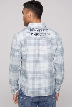 CAMP DAVID & SOCCX Karohemd mit Label-Applikationen opticwhite New
