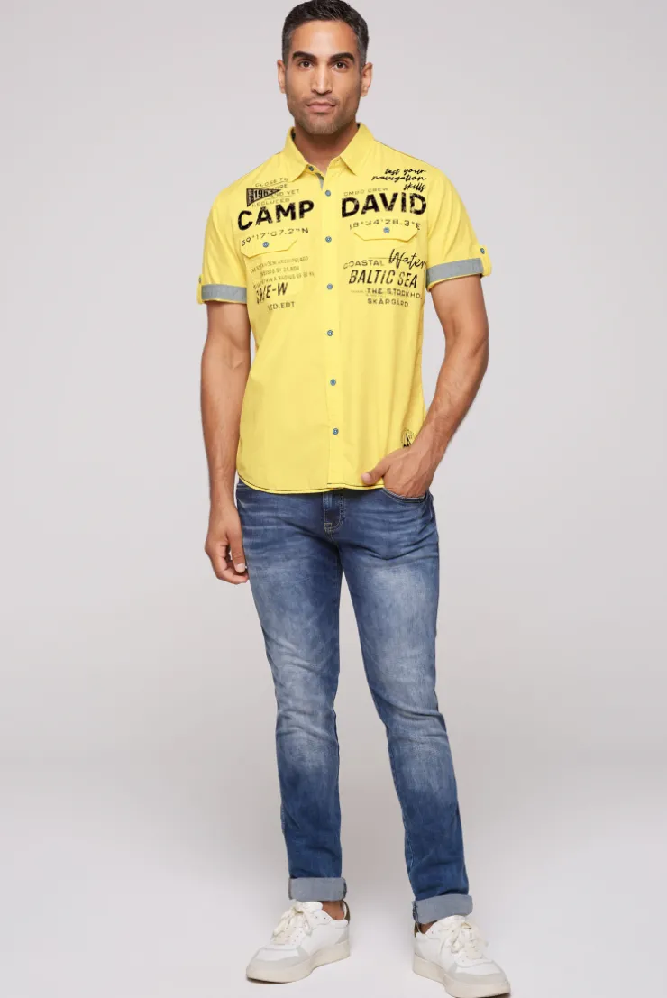 CAMP DAVID & SOCCX Kurzarmhemd mit Klappentaschen und Prints light lime lightlime Discount