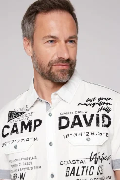 CAMP DAVID & SOCCX Kurzarmhemd mit Klappentaschen und Prints opticwhite Clearance
