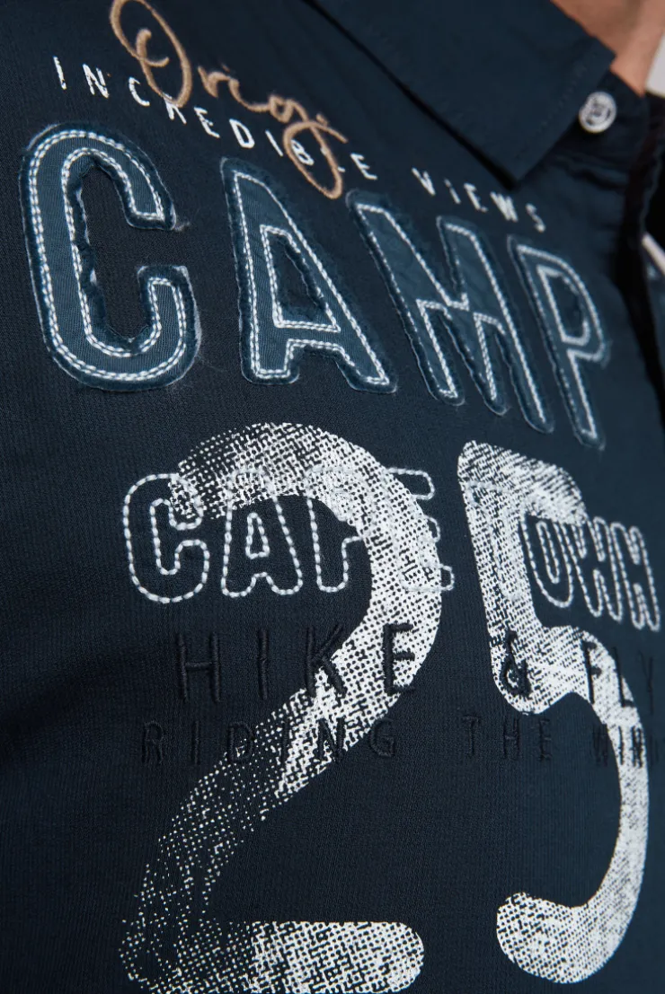CAMP DAVID & SOCCX Kurzarmhemd mit Logo-Applikationen blue navy bluenavy Best